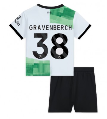 Liverpool Ryan Gravenberch #38 Vieras Pelipaita Lasten 2023-24 Lyhyet Hihat (+ Lyhyet housut)